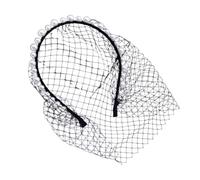 Face Veil Hairband Wedding Bride Headpiece With Pearls Decors Breathable Mesh Design For Formal Occasion Evening Event Elegant Bridal Fascinator With Pearls
