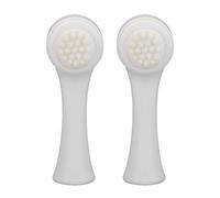 Face Wash Brush 2Pcs Double Sided Silicone Fiber Bristles Deep Cleansing Exfoliating Massage Tool for Pore Cleaning Facial Care Skin Exfoliation Black
