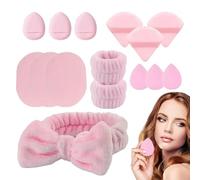 Face Wash Headband and Bracelet Set - Cosmetic Puff Kit Spa Headband for Washing Face Wristband Sponge Makeup Skin Care Headband for Hair Accessory