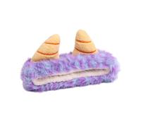 Face Wash Headband,Shaggy Monsters Headband with Horn Makeup Elastic Hairband Skincare Headbands for Women Cartoon Hair(Blue Purple,Normal)