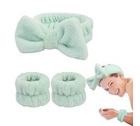Face Wash Headband&Wrist Bands 3 Pack-Soft Fleece Spa Headbands for Face Washing&Makeup