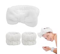 Face Wash Headband&Wrist Bands 3 Pack-Soft Fleece Spa Headbands for Face Washing&Makeup