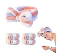Face Wash Headband&Wrist Bands 3 Pack-Soft Fleece Spa Headbands for Face Washing&Makeup