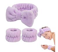 Face Wash Headband&Wrist Bands 3 Pack-Soft Fleece Spa Headbands for Face Washing&Makeup