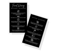 Face Wax Before and After Instructions | 50 Pieces | 2 x 3.5 inches in Business Card | Wax Accessories | Face Wax Guide for Aestheticians with Hard or Soft Wax | Black and White Design