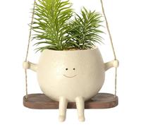Face - Weatherproof Swing Wall , Resin Flower Pot | No Fading Plant Pot Outdoor with Unique Face Design, Indoor Planter for Indoor Outdoor Decor Gardens Lawn