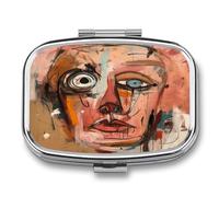 Face with Eyes Pill Box Medicine Pill Organizer Small Pill Case Travel Pill Container Portable Pill Case for Pocket 2 Compartment Pill Holder Pill Boxes for Travel