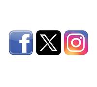 Facebook, Instagram & X Logo Social Media Stickers - Each Logo is 100x100mm - Business, Car, Van, Vinyl