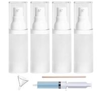 FaceBucks Airless Pump Bottle,TSA Approved Travel Bottles,Reusable Leak Proof Small Size Lotion Dispenser, Matte White, 1 fl oz (Pack of 4), Simplicity,Mini