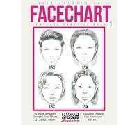 Facechart Template Practice Book 1: Blank Face Chart Makeup Templates
