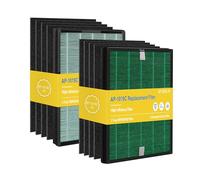 Facecool AP-1019C HEPA Replacement Filter Compatible with Coway Airmega 150 & Airmega 160 Air Purifier, 2 Green True HEPA and 8 Active Carbon Filters, Part Number AP-1019C-FP