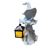 Faceless Ghost Sculpture - 7.87 X 5.91 X 3.94 Inches Halloween Witch Statue, Halloween Ghost Statue Holding Lantern | Witch Resin Sculpture Decoration For Garden