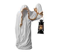 Faceless Ghost Sculpture Halloween Decoration, Realistic Resin Ghost Sculpture, Hell Messenger with Lantern, Creative Resin Party Decoration Ornaments