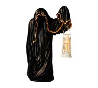 Faceless Ghost Sculpture Halloween Decoration, Realistic Resin Ghost Sculpture, Hell Messenger with Lantern, Creative Resin Party Decoration Ornaments