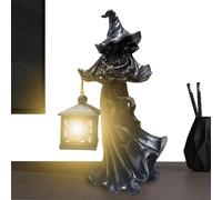 Faceless Ghost Sculpture, Witch Statues In Resin, Witch Statue Resin Witch Figure, Decorative Gothic Spooky Standing Desktop Ornament Sculpture, Lanterns Witch Statues