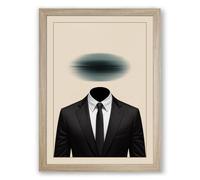 Faceless in Formality Modern Framed Wall Art Print A1 (84.1×59.4cm) Oak, Wall Decor for Living Room, Bedroom, Office & Home, Ready to Hang, Art Gift