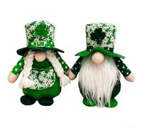 Faceless Leprechaun, Dolls Irish for elf Figurine,Set Green Hat Ornaments
