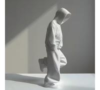 Faceless Thinker Model Ornaments, Desktop Sculpture Statues for Desktop, Home & Indoor Decor, (White)
