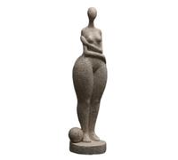 Faceless Woman Sculpture for Living Room Decorative Display, A | Hand-Polished Sandstone Finish, Speckled Beige Appearance, Sculptural Accent for an Indoor Living Room or
