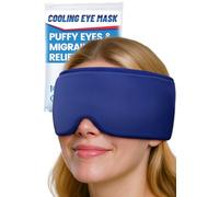 Migraine Relief Cooling Eye Mask- Cold & Warm Compress, Ice Cold Sleep Mask for Puffy Eyes, Dark Circles, Migraine & Headache Relief, Soft Thick Gel for Long Lasting Comfort FSA HSA Eligible-Blue