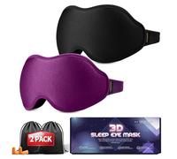 FACEMOON Sleep Mask for Men and Women: Opaque Eye Cover for Eyelash Extensions, Eye Mask with 3D Contour for Sleeping on the Side, Soft Memory Foam, Ideal for Travel