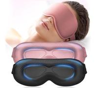 FACEMOON Weighted Eye Mask (2 Pack) - 3D Contour Sleep Mask for Women Men Opaque Eye Mask for Travel, Meditation and Airplane Travel Memory Foam Adjustable Strap