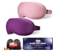 FACEMOON Weighted Eye Mask for Sleeping (2 Pack) - 3D Contour Sleep Mask, Best Opaque Eye Mask for Men and Women, Ideal for Travel, Meditation and Airplane Travel - Visco Foam