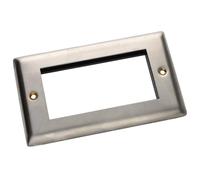 Faceplate 4 Port Euro Module Double Gang 146 x 86mm for AV/RJ45 Modules Metal