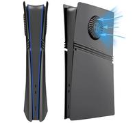Faceplate für PS5 Pro Digital Edition, Frontblende Frontplatte Kratzfeste und Staubdichte Ersatzabdeckung, Ersatz-Platten mit Kühlungsöffnungen & Staubfilter, Einfache Installation Zubehör Schwarz