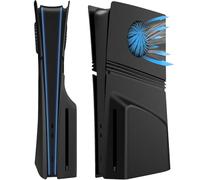 Faceplates for PS5 Pro Console with Cooling Vents, Megadream Hard ABS Shockproof Anti-Scratch Dustproof Console Case Cover Replacement Plate Shell for PS5 Pro Disc Edition, 4 Cover Plates, Black