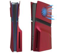 Faceplates for PS5 Pro Console with Cooling Vents, Megadream Hard ABS Shockproof Anti-Scratch Dustproof Console Case Cover Replacement Plate Shell for PS5 Pro Disc Edition, 4 Cover Plates, Red