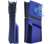 Faceplates for PS5 Pro Console with Cooling Vents, Megadream Hard ABS Shockproof Anti-Scratch Dustproof Console Case Cover Replacement Plate Shell for PS5 Pro Disc Edition, 4 Cover Plates, Blue