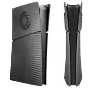 Faceplates for PS5 Slim Accessories with Cooling Vents, PS5 Slim Plates Replacement Shell for Playstation5 Slim Console Optical Drive Version/Digital Version, Black (Digital Version)