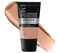 FACES CANADA All Day Hydra Matte Foundation - Mini 3in1 Foundation + Moisturizer + SPF 30 24 HR Aloe Hydration & Vitamin C 10HR Wear Medium to High Buildable Coverage Caramel Natural (18 ml)