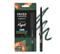 FACESCANADA Magneteyes Color Kajal Pencil - Green Appreciation 02, 0.30G|Highly Pigmented Kohl|12 Hr Long Stay|Matte Finish|Single Stroke Glide|Water Proof|Smudge Proof|Almond Oil Enriched