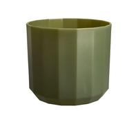 Facet Round Planter Pot 19cm Forest Green Plastic Translucent Finish Indoor Use