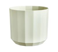 Facet Round Planter Pot 23cm Tea Green Plastic Translucent Finish Indoor Pot