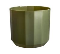 Facet Round Planter Pot 26cm Forest Green Plastic Translucent Finish Indoor Use