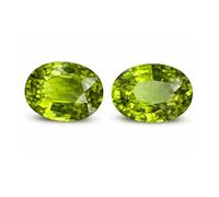 Faceted 6x8mm Oval Shape AAA Quality Gemstone Pair, Natural Peridot Stone, Pair For Making Earrings & Other Jewelry.