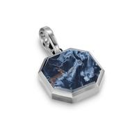 Faceted Amulet In Sterling Silver With Pietersite, 16mm