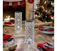 Faceted Candle Touch Control Lamp - USB Rechargeable Portable Dimmable & Colour Changing Indoor Home Light - H22.5 x 9cm Diameter mysmartbuy Clear One Size
