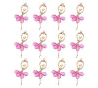 Faceted Crystal Ballerina Charms Inlaid Rhinestone Resin Ballet Dancer Dangle Hanging Big Pendants for Teen Women DIY Bracelet Necklace Jewelry Making