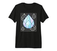 Faceted Gemstone Blueprint Geometric Crystal Design Premium T-Shirt