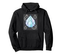Faceted Gemstone Blueprint Geometric Crystal Design Pullover Hoodie