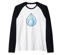 Faceted Gemstone Blueprint Geometric Crystal Design Raglan Baseball Tee