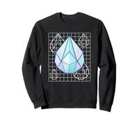 Faceted Gemstone Blueprint Geometric Crystal Design Sweatshirt