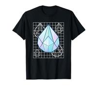Faceted Gemstone Blueprint Geometric Crystal Design T-Shirt