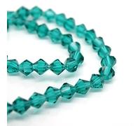 Faceted Glass Bicone Beads for Jewellery Making 4mm,6mm,8mm (6x4mm (94pcs), Emerald)