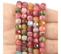 Faceted Natural Tourmaline 5mm Square Cube Shape Beads for Jewelry Making DIY Bracelet Necklace Beading Accessories