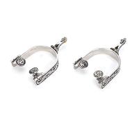 Faceuer Boot Spurs, Cowboy Spurs, Decorative Stainless Steel 2pcs Exquisite for Horse Training Equestrian Competition